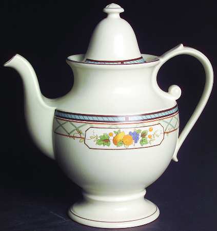 Basket of Fruit Coffee Pot & Lid