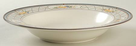Basket of Fruit Large Rim Soup Bowl
