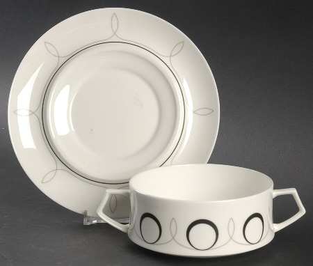 Basonge Flat Cream Soup Bowl & Saucer Set