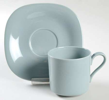 Bergen Green Flat Cup & Saucer Set