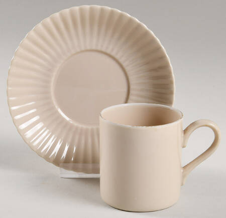 Beige Flat Demitasse Cup & Saucer Set