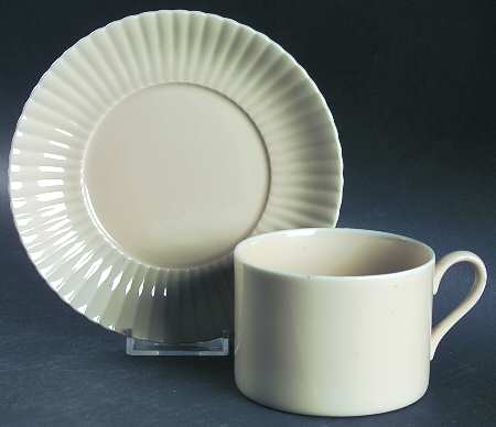 Beige Flat Cup & Saucer Set