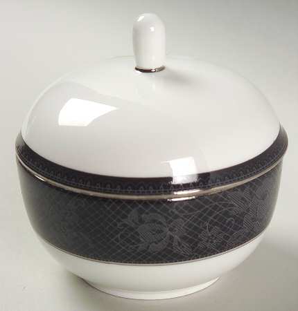 Belgian Lace Black (Mikasa Narumi #CAE05) Sugar Bowl & Lid