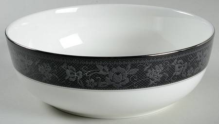 Belgian Lace Black (Mikasa Narumi #CAE05) 8" Round Vegetable Bowl