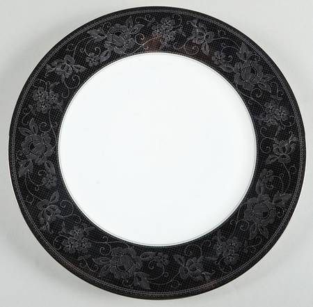 Belgian Lace Black (Mikasa Narumi #CAE05) 12" Chop Plate (Round Platter)