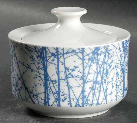 Birches Blue Sugar Bowl & Lid