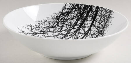 Birches Black 9" Round Vegetable Bowl