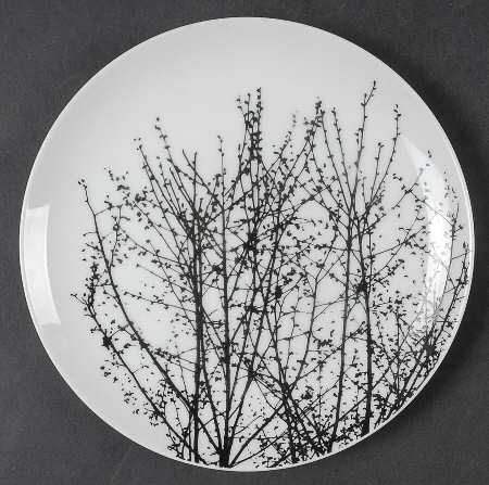 Birches Black Salad Plate