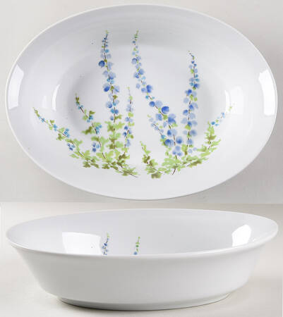 Blue Bells 10" Oval Vegetable Bowl