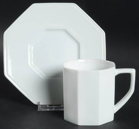 Blanc De Blanc Flat Cup & Saucer Set