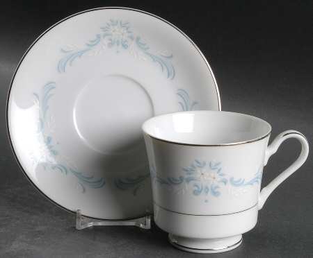 Blue Cascade Footed Cup & Saucer Set