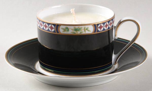 Black Diamond Scented Cup & Saucer Candle-Vanilla  HC