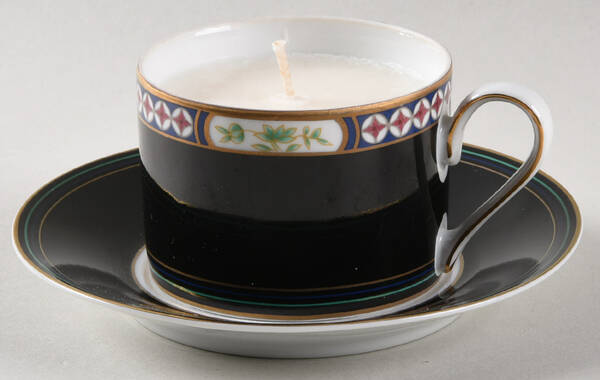 Black Diamond Scented Cup & Saucer Candle-Lavender  HC