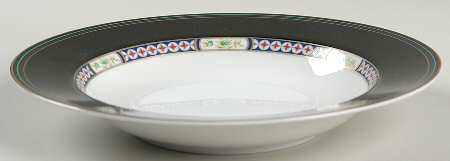 Black Diamond Rim Soup Bowl