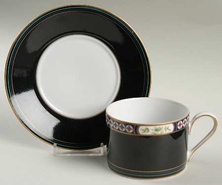 Black Diamond Flat Cup & Saucer Set