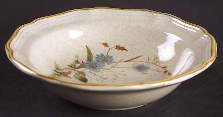 Blue Daisies Rim Fruit/Dessert (Sauce) Bowl