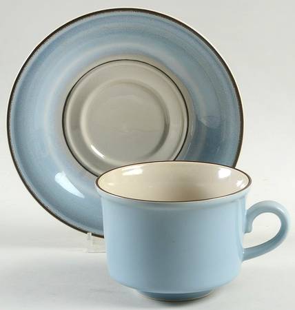Blue Diamonds Flat Cup & Saucer Set
