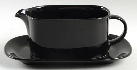 Black Diamond (All Black) Gravy Boat & Underplate (Relish/Butter)