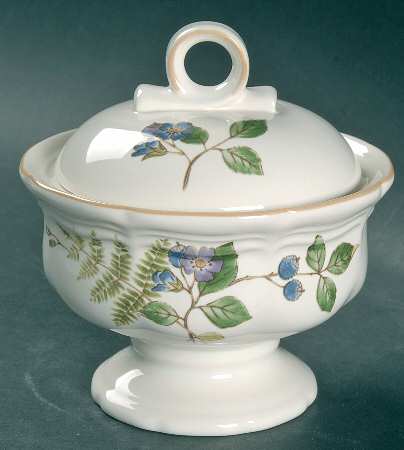 Blueberry Fern Sugar Bowl & Lid