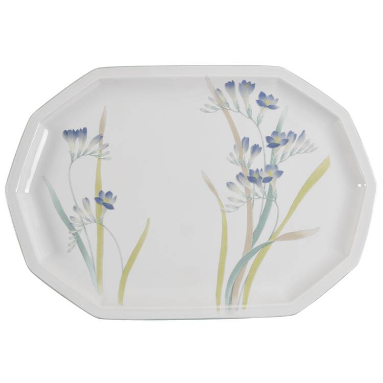 Blue Freesia 14" Oval Serving Platter