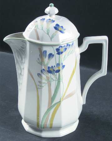 Blue Freesia Coffee Pot & Lid