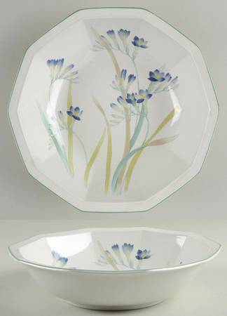 Blue Freesia 9" Round Vegetable Bowl
