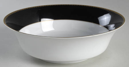 Black Granite (Black Border) 9" Round Vegetable Bowl