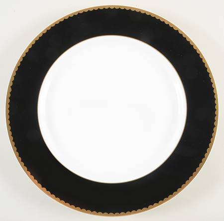 Black Granite (Black Border) 12" Chop Plate (Round Platter)