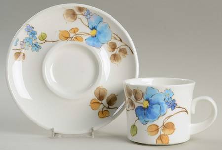 Blue Ginger Flat Cup & Saucer Set