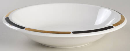 Black & Gold Rim Soup Bowl