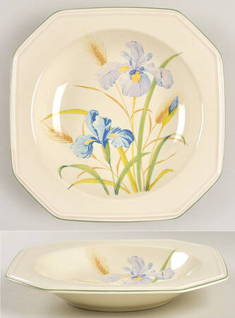 Blue Iris Rim Soup Bowl