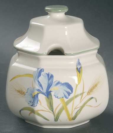 Blue Iris Sugar Bowl & Lid