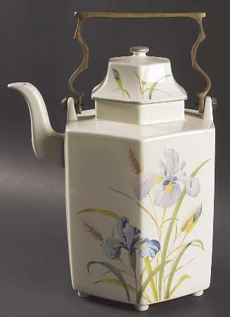 Blue Iris Brass Handle Coffee Pot & Lid