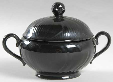 Black Iris Sugar Bowl & Lid