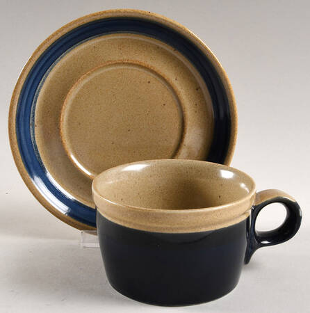 Blue Mountain Flat Cup & Saucer Set