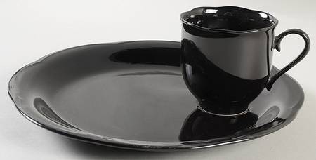 Black Pearl Snack Plate & Cup Set