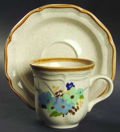 Blue Sonnet Flat Cup & Saucer Set
