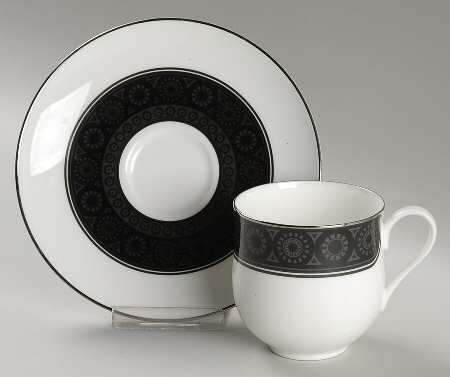 Black Sapphire Flat Cup & Saucer Set