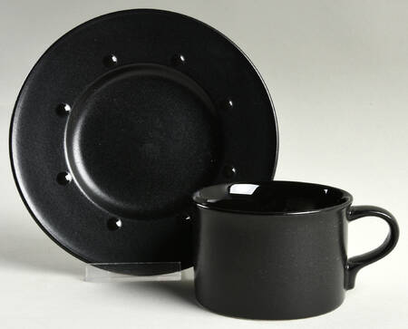 Black Sapphire Flat Cup & Saucer Set