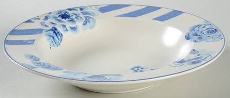 Blue Sonata Large Rim Soup Bowl