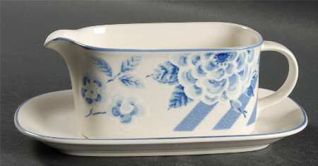 Blue Sonata Gravy Boat & Underplate (Relish/Butter)