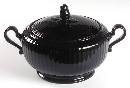 Black Tulip Round Covered Vegetable