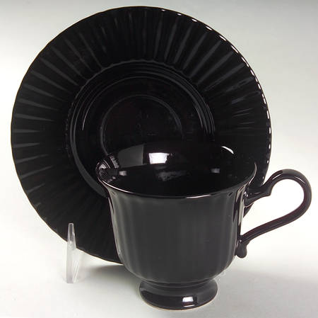 Black Tulip Footed Cup & Saucer Set