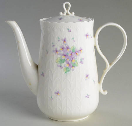 Blue Violets Coffee Pot & Lid
