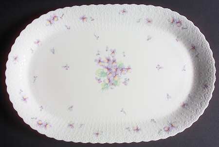 Blue Violets 16" Oval Serving Platter