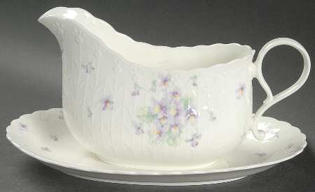 Blue Violets Gravy Boat & Underplate