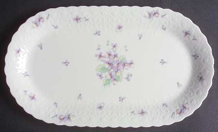 Blue Violets 12" Oval Serving Platter