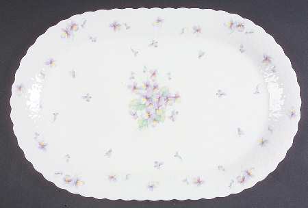 Blue Violets 14" Oval Serving Platter