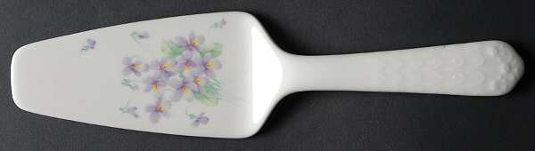 Blue Violets Solid Ceramic Pie/Cake Server