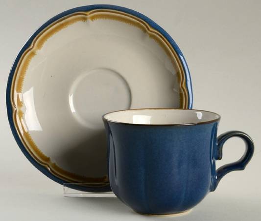Blue Valley Flat Cup & Saucer Set